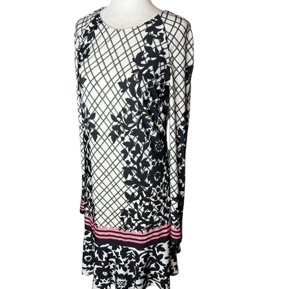 Eliza J Black and White Mini Dress floral size 8 - Picture 3 of 16